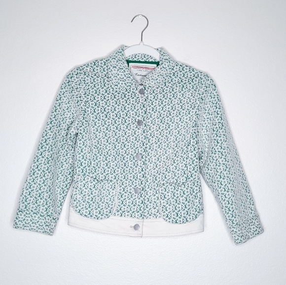 Anthropologie Cartonnier Lattice Meadow Green Lace Jacket XS​ - Picture 2 of 5